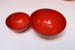Set of Five Finnish Modern Red Enamel Nesting Bowls by Kaj Franck for Finel - Image 6