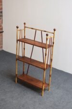 Antique Aesthestic Movement Bamboo Three Tier Shelf Etagere Bookcase - Image 3