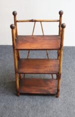 Diminutive Antique Aesthestic Movement Bamboo Three Tier Shelf Etagere Bookcase - Image 2