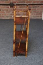 Diminutive Antique Aesthestic Movement Bamboo Three Tier Shelf Etagere Bookcase - Image 8