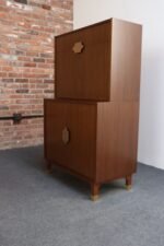 Vintage Italian Modernist Mahogany and Brass Bar Cabinet by Longato Arredamenti - Image 5