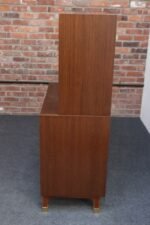 Vintage Italian Modernist Mahogany and Brass Bar Cabinet by Longato Arredamenti - Image 7