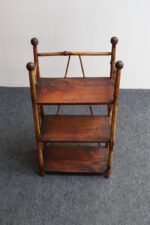 Diminutive Antique Aesthestic Movement Bamboo Three Tier Shelf Etagere Bookcase - Image 4