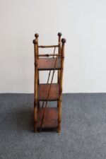 Diminutive Antique Aesthestic Movement Bamboo Three Tier Shelf Etagere Bookcase - Image 7