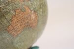 Art Deco Hammonds Six Inch Terrestrial World Globe on Verdigris Cast Metal Base - Image 8
