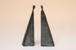 Pair of Vintage Abstract Female Figural Sculptures Bookends in Bronze - Image 8