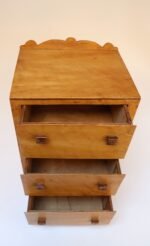 Vintage Tigers Eye Maple Three Drawer Jewelry Box / Miniature Chest - Image 4