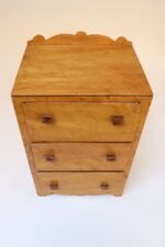 Vintage Tigers Eye Maple Three Drawer Jewelry Box / Miniature Chest - Image 5
