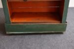 American Folk Art Painted Pine Teal Bookcase on Casters with Removable Shelves - Image 24