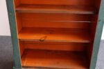 American Folk Art Painted Pine Teal Bookcase on Casters with Removable Shelves - Image 23