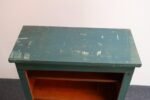 American Folk Art Painted Pine Teal Bookcase on Casters with Removable Shelves - Image 13