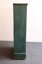 American Folk Art Painted Pine Teal Bookcase on Casters with Removable Shelves - Image 7