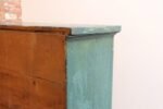 American Folk Art Painted Pine Teal Bookcase on Casters with Removable Shelves - Image 17