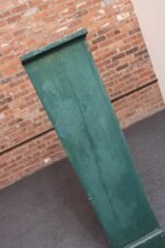 American Folk Art Painted Pine Teal Bookcase on Casters with Removable Shelves - Image 12