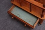Vintage Victorian Figured Walnut Canterbury Magazine Rack on Casters with Drawer - Image 16
