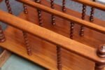 Vintage Victorian Figured Walnut Canterbury Magazine Rack on Casters with Drawer - Image 24