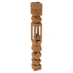 Vintage Folk Art Hand-Carved "Ball in Cage" Geometric Whimsy Sculpture