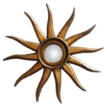 Vintage Giltwood Sunburst Soleil Convex Wall Mirror