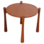 Danish Modern Teak Side Table with Removable Tray Top and Collapsible Base