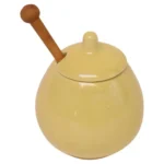 Finnish Modern Yellow Ceramic Mustard Jar / Honey Pot by Kaj Franck for Arabia