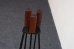 Mid-Century Modern Triangular Guitar Pick Form Fire Tool Set in Walnut and Iron - Image 17