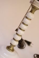 Pair of Vintage Stacked Bobbin Form Porcelain and Brass Boudoir / Bedside Lamps - Image 13