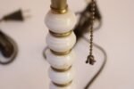 Pair of Vintage Stacked Bobbin Form Porcelain and Brass Boudoir / Bedside Lamps - Image 10