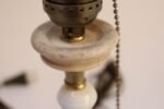 Pair of Vintage Stacked Bobbin Form Porcelain and Brass Boudoir / Bedside Lamps - Image 9
