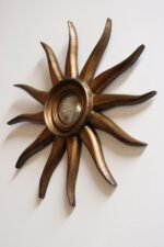 Vintage Giltwood Sunburst Soleil Convex Wall Mirror - Image 4