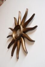 Vintage Giltwood Sunburst Soleil Convex Wall Mirror - Image 5