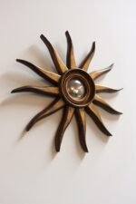 Vintage Giltwood Sunburst Soleil Convex Wall Mirror - Image 2