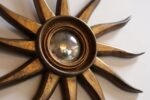 Vintage Giltwood Sunburst Soleil Convex Wall Mirror - Image 8