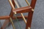 Italian Modernist Sculptural Walnut, Brass and Glass Magazine Rack / Stand - Image 19
