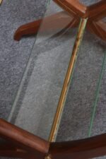 Italian Modernist Sculptural Walnut, Brass and Glass Magazine Rack / Stand - Image 21