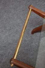 Italian Modernist Sculptural Walnut, Brass and Glass Magazine Rack / Stand - Image 22