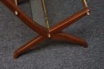 Italian Modernist Sculptural Walnut, Brass and Glass Magazine Rack / Stand - Image 20