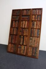 Vintage Italian Trompe L'oeil Leather Book Library Folding Screen by Sarreid - Image 21
