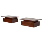 Pair of Petite Danish Modern Single-Drawer Floating Nightstands in Rosewood