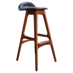 Single Danish Modern Sculptural Teak Barstool by Erik Buch for O.D. Møbler