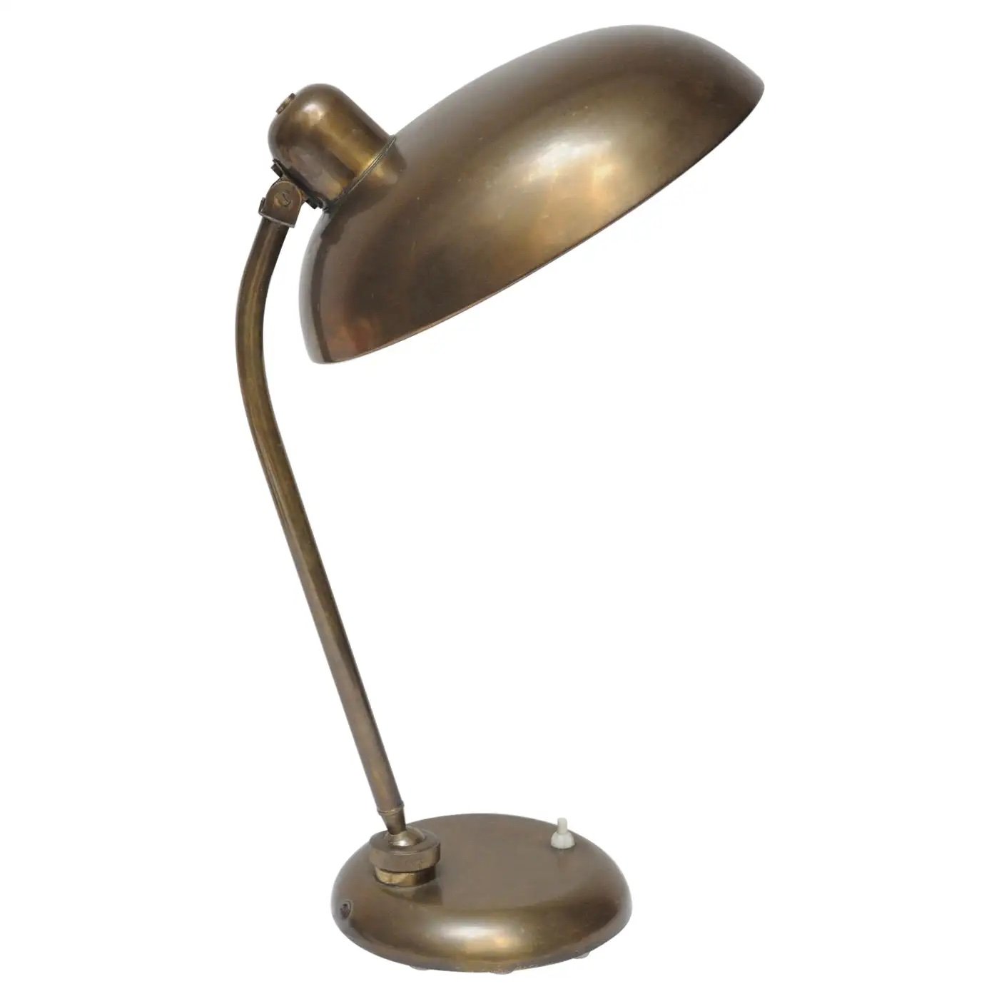 Patinated Brass Ministerial Table Lamp by Giovanni Michelucci for Lariolux Italy
