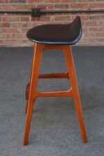 Single Danish Modern Sculptural Teak Barstool by Erik Buch for O.D. Møbler - Image 14