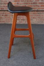 Single Danish Modern Sculptural Teak Barstool by Erik Buch for O.D. Møbler - Image 6