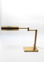 Walter Von Nessen Brass Swing Arm Table Lamp with Adjustable Cylindrical Shade - Image 3