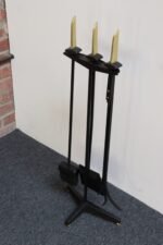 Mid-Century Modern Polished Brass and Iron Fireplace Tool Set by Donald Deskey - Image 10