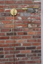 Vintage Polished Brass Swing Arm Wall Lamp with Swiveling Shade by Chapman - Image 11