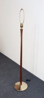 Vintage Scandinavian Sculptural Solid Teak and Brass Floor Lamp - Image 6