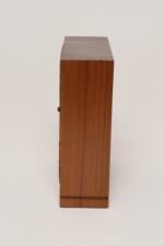 Vintage American Modernist Staved Walnut Square Wall Clock with Date Window - Image 4