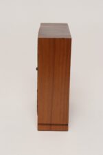 Vintage American Modernist Staved Walnut Square Wall Clock with Date Window - Image 4