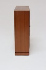 Vintage American Modernist Staved Walnut Square Wall Clock with Date Window - Image 5