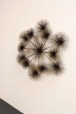 Large Brutalist "Pom Pom" Brass Wall Sculture by Curtis Jere Signed and Dated - Image 9